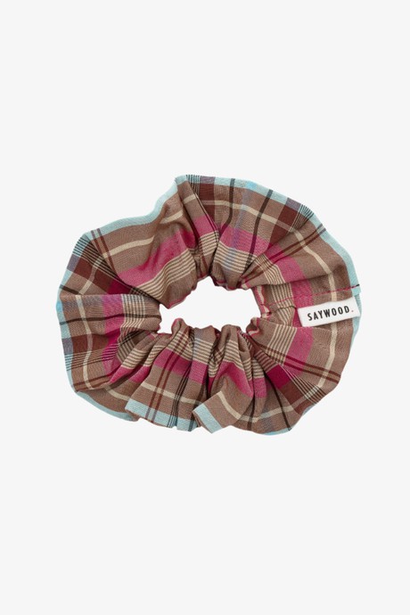 Scrunchie, Zero Waste, Pink Check | Deadstock Cloth from Saywood.