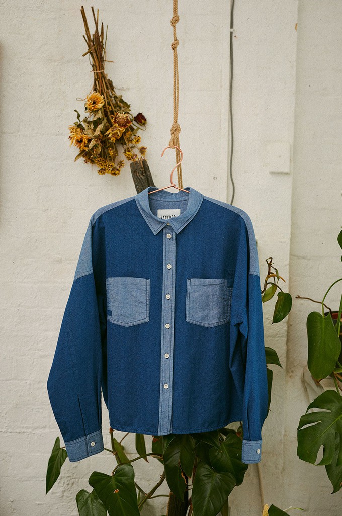 Lela Patch Pocket Shirt, Japanese Denim from Saywood. Lela Patch Pocket Shirt, Japanese Denim from Saywood.