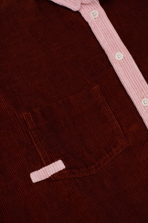 Lela Boxy Shirt, Caramel Organic Cotton Corduroy from Saywood.