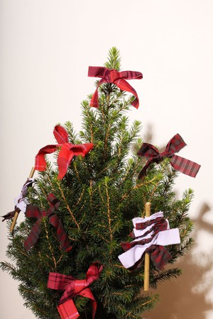 Sustainable Christmas Decorations (Pack of 3), Red Check / Lilac from Saywood.
