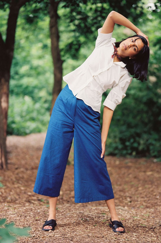 Joni Puff Sleeve Blouse, White Cotton Bamboo from Saywood.