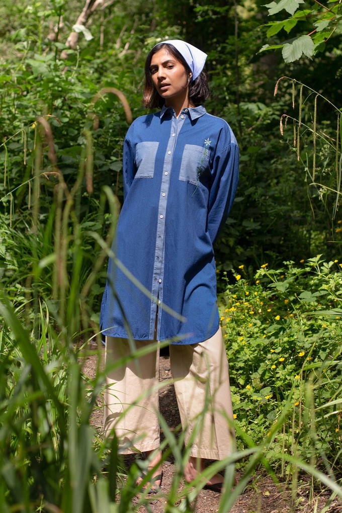 Etta Oversized Shirtdress, Japanese Denim Cotton from Saywood.