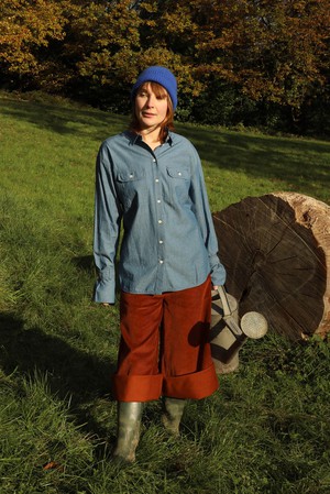 Zadie Boyfriend Shirt, Light Wash Japanese Denim from Saywood.