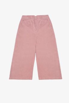 Amelia Wide Leg Culotte Trouser, Pink Corduroy Cotton via Saywood.