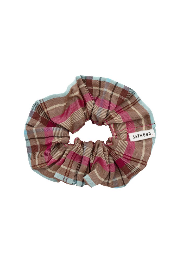 Pink Check Silky Headband & Scrunchie Gift Set from Saywood.