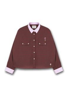 Jules Utility Shirt, Red Check Cotton via Saywood.