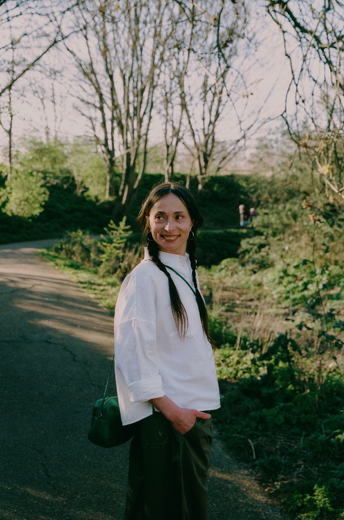 Lela Patch Pocket Shirt, White Recycled Cotton from Saywood.