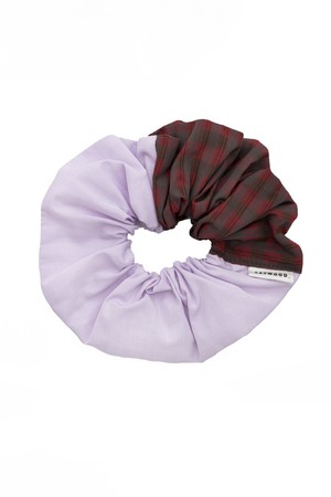 Patchwork Scrunchie, Red Check & Lilac, Zero Waste from Saywood.