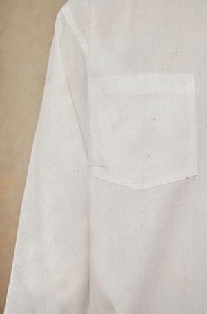 Mens Eddy Patch Pocket Shirt, White Cotton Bamboo from Saywood.