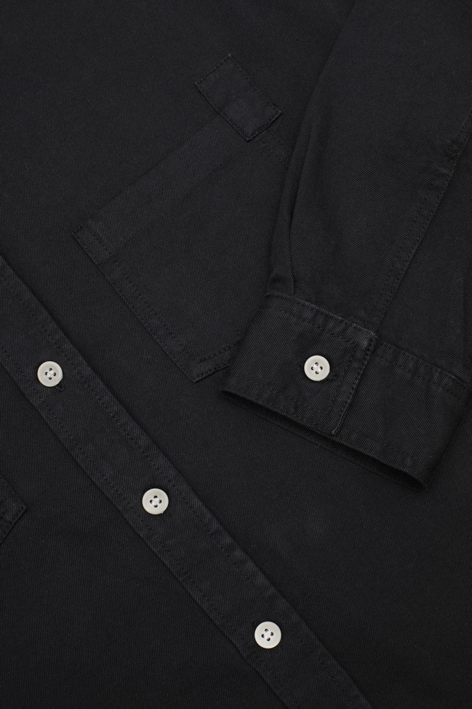 Lela Boxy Shirt, Black Japanese Denim from Saywood.