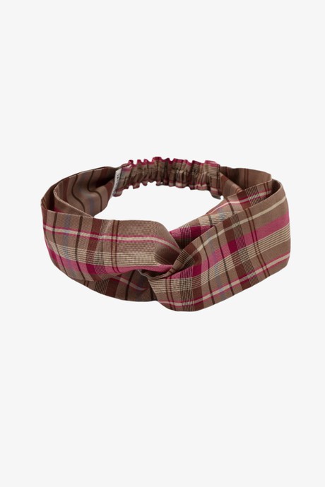 Thandi Twisted Headband, Zero Waste, Pink Check Deadstock Cloth from Saywood.