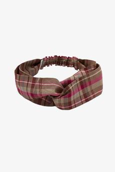 Thandi Twisted Headband, Zero Waste, Pink Check Deadstock Cloth via Saywood.