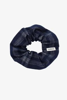 Scrunchie Zero Waste, Navy Check Deadstock Cotton via Saywood.