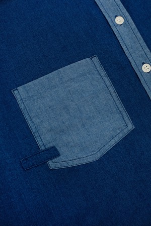 Lela Patch Pocket Shirt, Japanese Denim from Saywood. Lela Patch Pocket Shirt, Japanese Denim from Saywood.