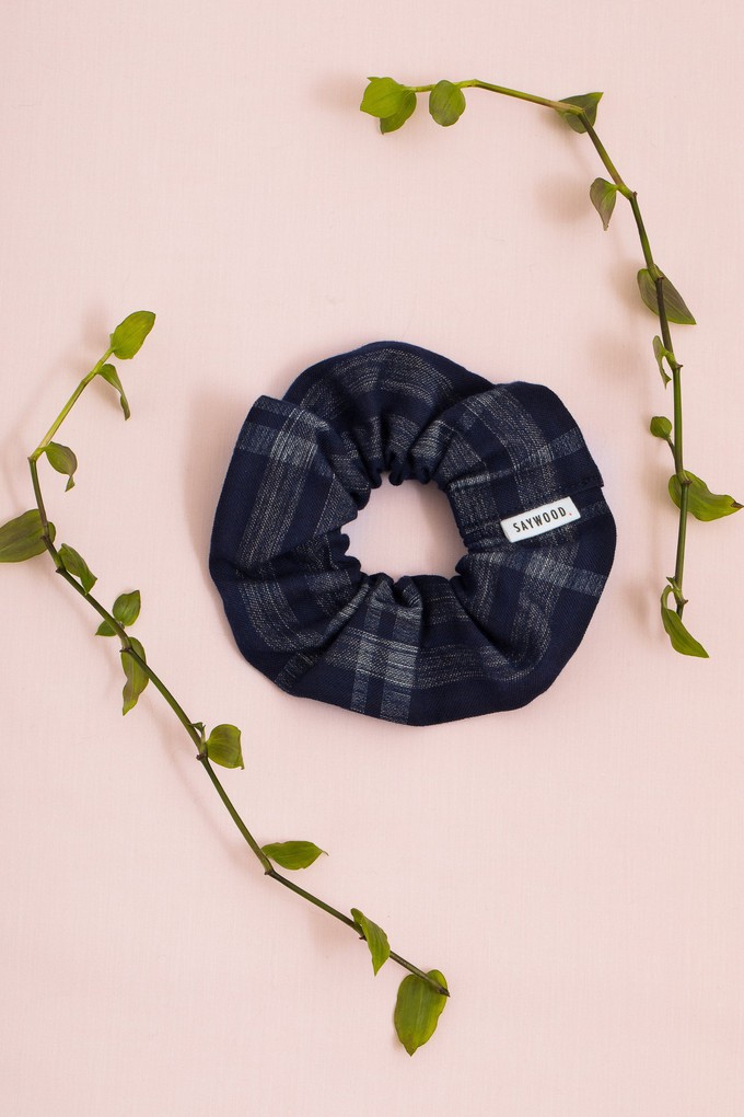 Heidi Headband, Zero Waste, Navy Check Deadstock Cotton from Saywood.