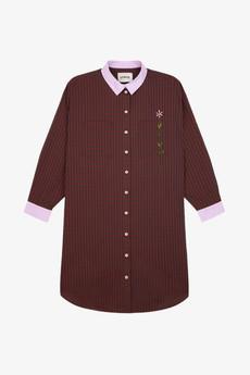 Etta Oversized Shirtdress, Red Check Cotton via Saywood.