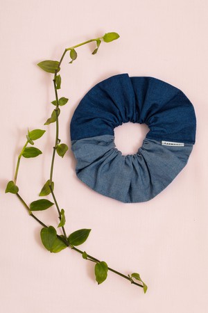 Thandi Headband & Patchwork Scrunchie Accessory Gift Set, Japanese Denim from Saywood.