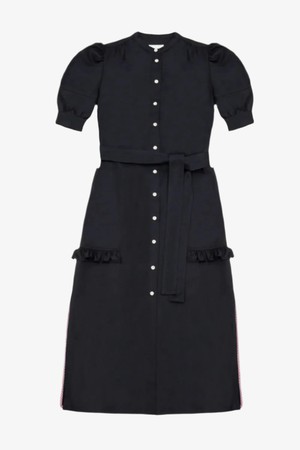 Rosa Puff Sleeve Shirtdress, Black Japanese Denim from Saywood. Rosa Puff Sleeve Shirtdress, Black Japanese Denim from Saywood.
