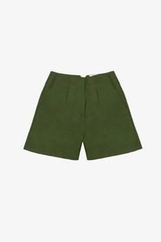 Bessie A-Line Tailored Shorts, Rich Olive Green via Saywood.