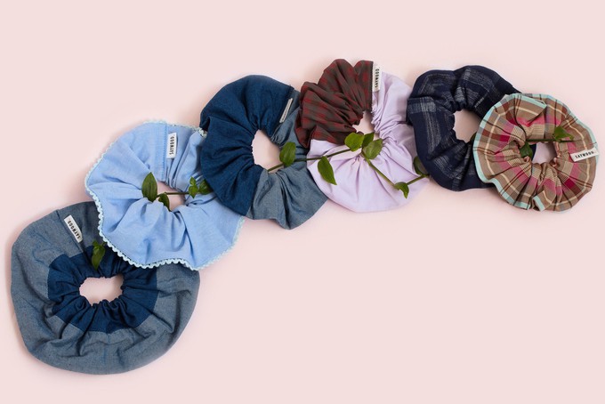 Giant Patchwork Scrunchie, Zero Waste, Japanese Denim from Saywood.