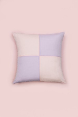 Patchwork Harlequin Cushion, Zero Waste Lilac Pink from Saywood.