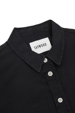 Lela Boxy Shirt, Black Japanese Denim from Saywood.