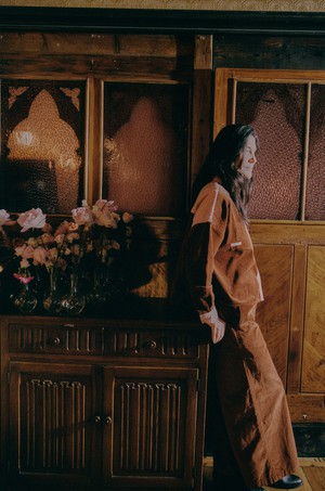 Lela Boxy Shirt, Caramel Organic Cotton Corduroy from Saywood.