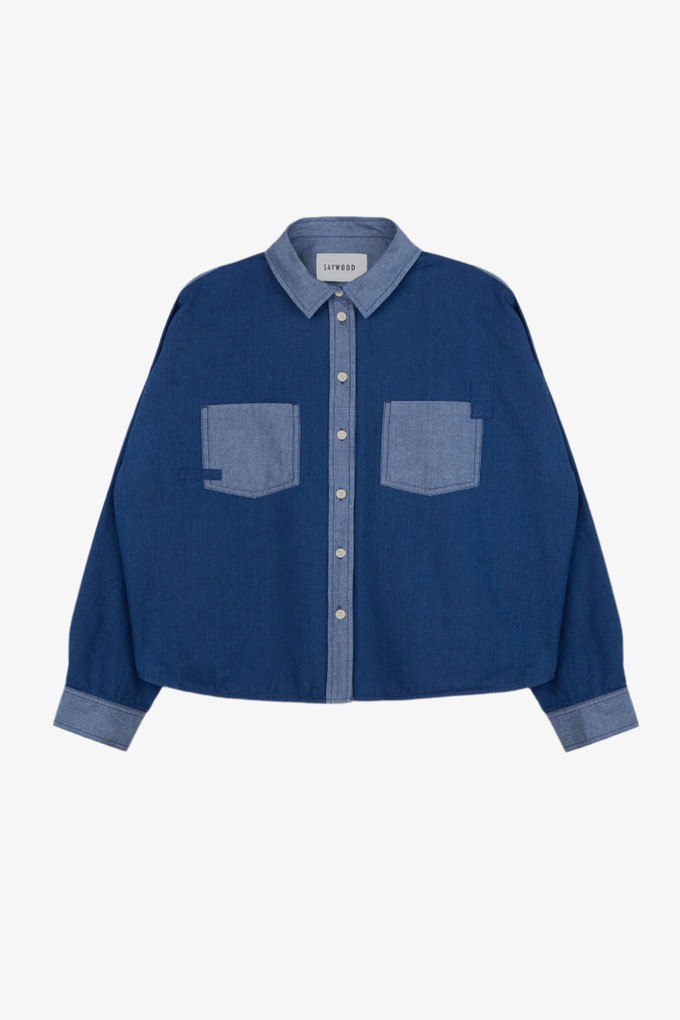 Lela Patch Pocket Shirt, Japanese Denim from Saywood. Lela Patch Pocket Shirt, Japanese Denim from Saywood.