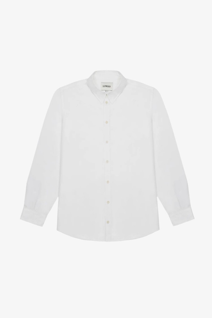 Mens Eddy Classic White Shirt, Cotton Bamboo from Saywood.