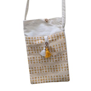 Handmade Fold-over Cotton Canvas Crossbody Sling Bag from Shakti.ism