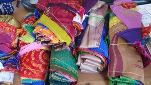 Upcycled sari flags, reusable sari bunting from Shakti.ism
