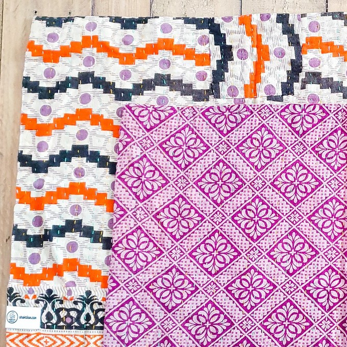 Sari placemats, handmade, set of 2, table mats, reversible from Shakti.ism
