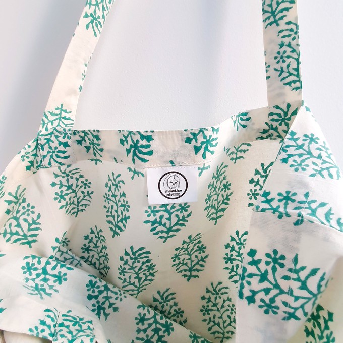 XL block print tote bag from Shakti.ism