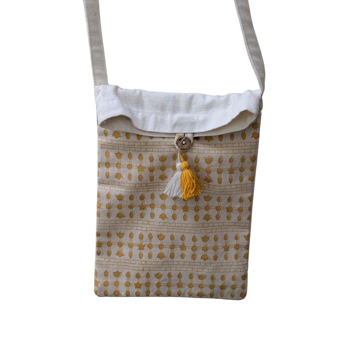 Handmade Fold-over Cotton Canvas Crossbody Sling Bag from Shakti.ism