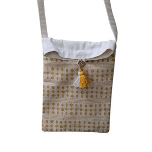 Handmade Fold-over Cotton Canvas Crossbody Sling Bag from Shakti.ism