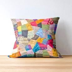 Handmade Patchwork Sari Cushion Cover via Shakti.ism