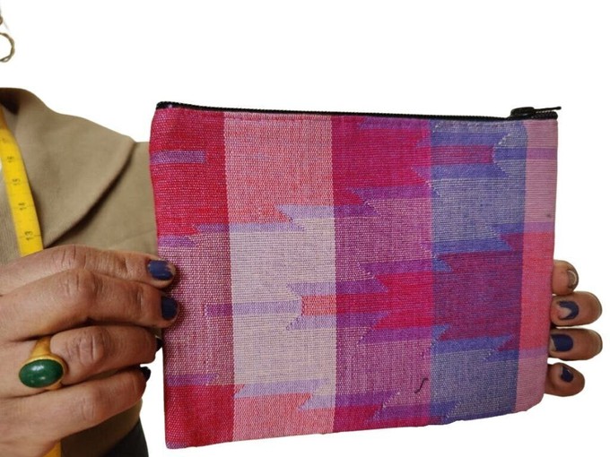 Dhaka pouch, ethically handwoven in Nepal from Shakti.ism