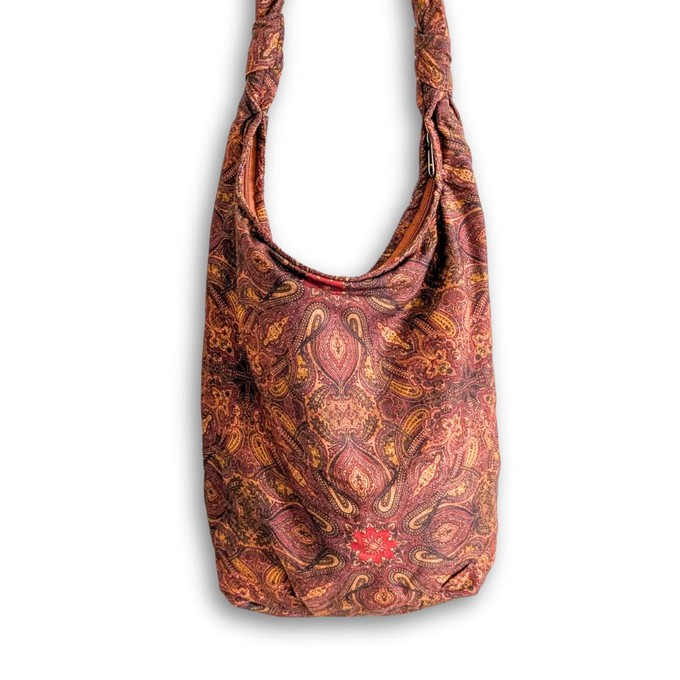 Vibrant crossbody sling handbag with knotted strap from Shakti.ism