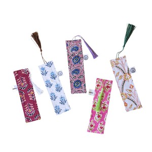 Block Printed Fabric Bookmarks with Tassel, Ethically Handmade in India from Shakti.ism
