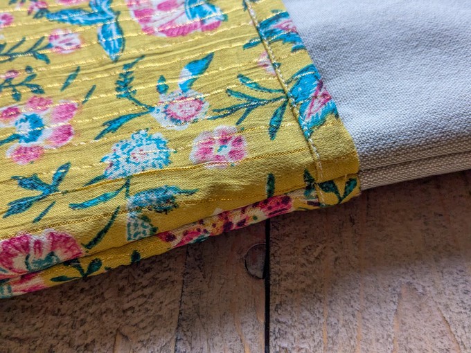 Handmade book/ e-reader / tablet sleeve with pocket, Nepali cotton from Shakti.ism