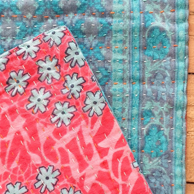 Sari placemats, handmade, set of 2, table mats, reversible from Shakti.ism