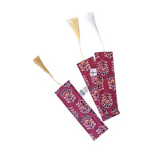 Block Printed Fabric Bookmarks with Tassel, Ethically Handmade in India from Shakti.ism