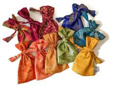 Sari pouch bundle, rainbow gift bags, 10 pack via Shakti.ism