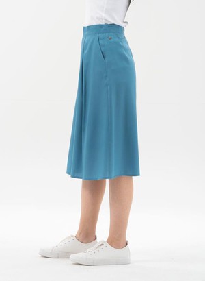 Pleated Midi Skirt Blue from Shop Like You Give a Damn