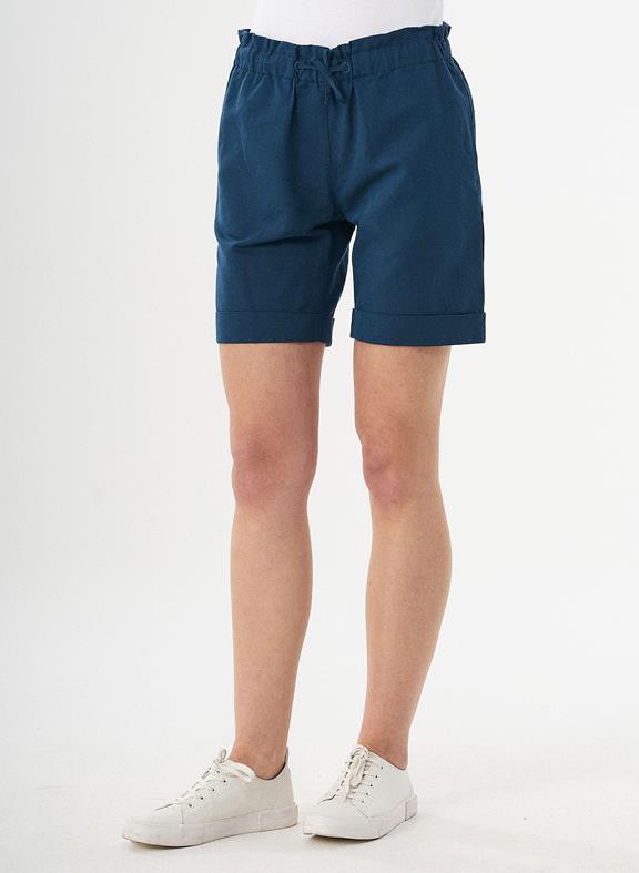 Paperbag Shorts Linen Blend Dark Blue from Shop Like You Give a Damn