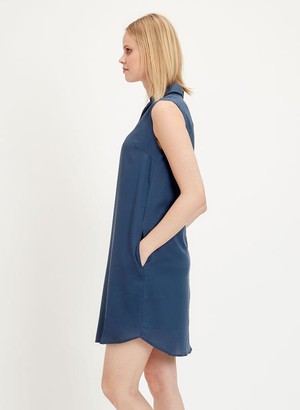 Tencel Shirt Dress Blue from Shop Like You Give a Damn