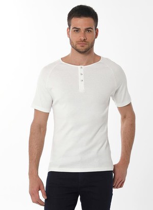 Henley T-Shirt Off White from Shop Like You Give a Damn