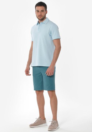 Chino Shorts Slim Petrol Green from Shop Like You Give a Damn