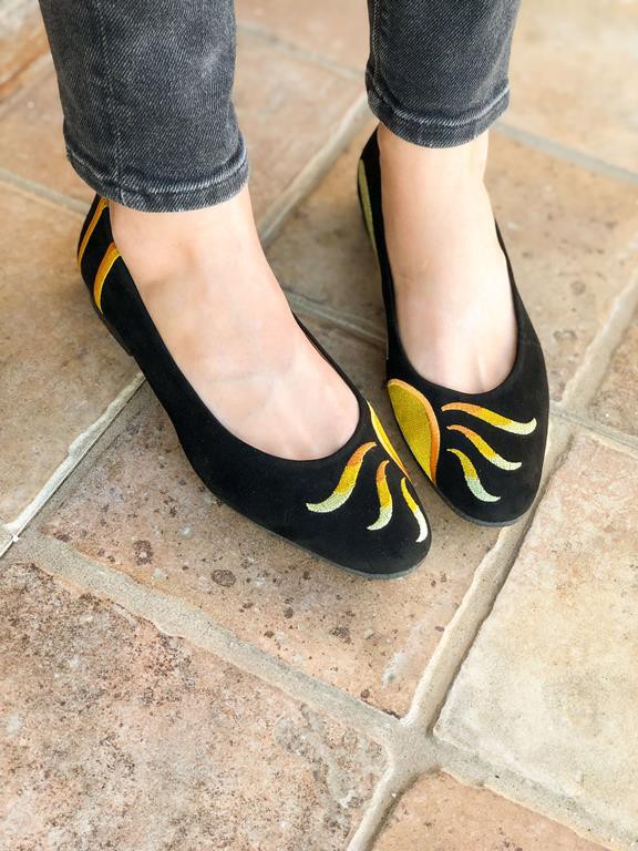 Ballerinas Sun Set Black & Yellow from Shop Like You Give a Damn