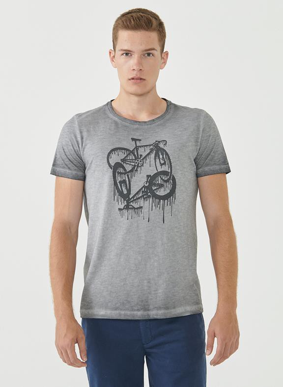 T-Shirt Two Bikes Grey from Shop Like You Give a Damn